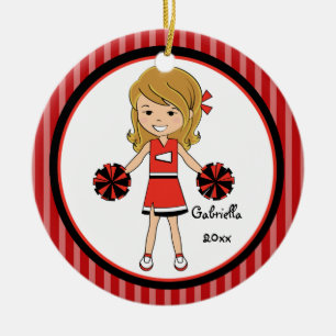 Niedliche Cheerleader-Weihnachtsverzierung Browns Keramik Ornament