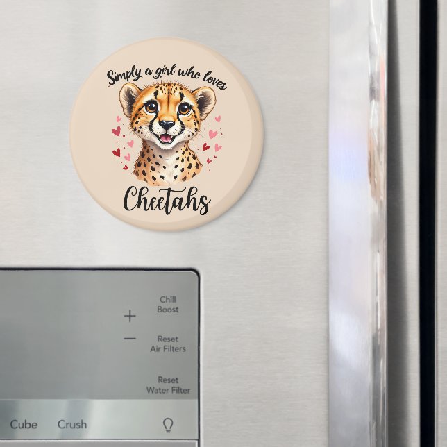 Niedliche Cheetah Lover Wildlife Kunst mit Akzente Magnet (In Situ (Kühlschrank))