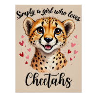 Niedliche Cheetah Lover Wildlife Kunst mit Akzente