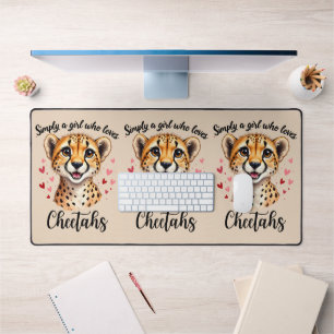 Niedliche Cheetah Lover Wildlife Kunst mit Akzente Schreibtischunterlage