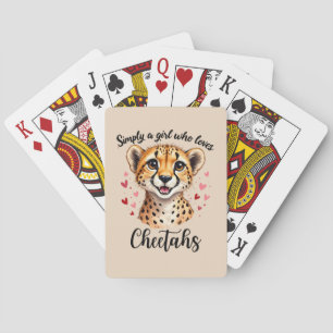 Niedliche Cheetah Lover Wildlife Kunst mit Akzente Spielkarten