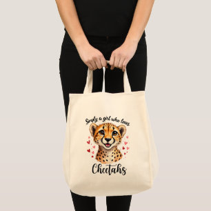 Niedliche Cheetah Lover Wildlife Kunst mit Akzente Tragetasche
