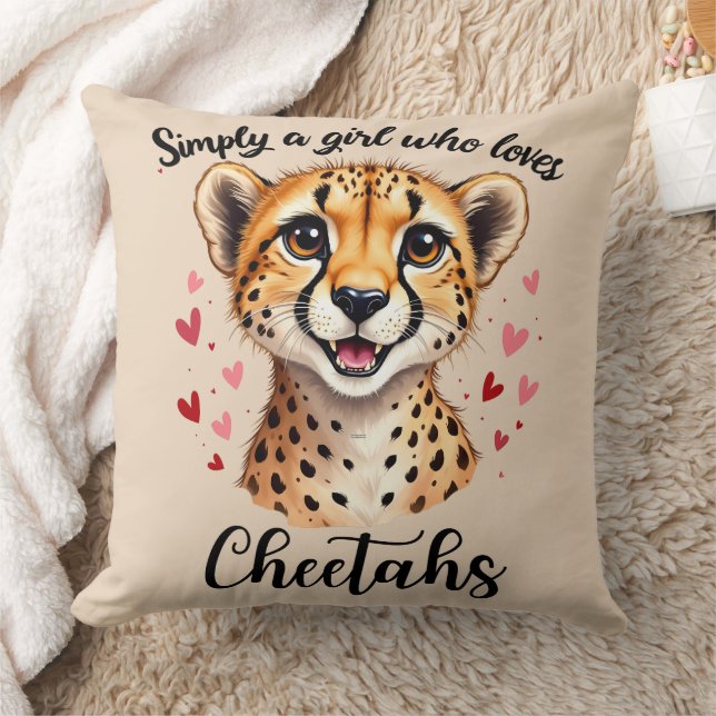 Niedliche Cheetah Safari Herz Tierwelt Dekoration Kissen (Decke)