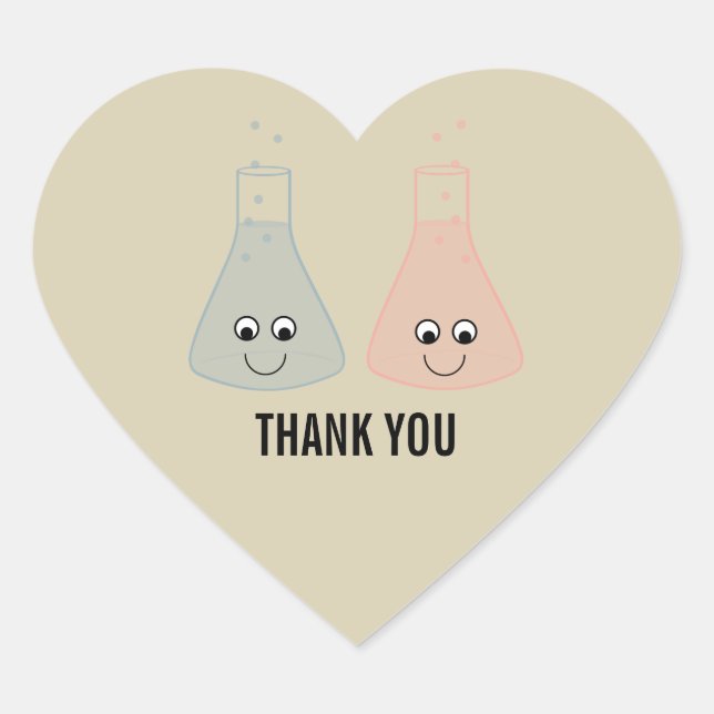 Niedliche Chemie Danke Stickers (Vorderseite)
