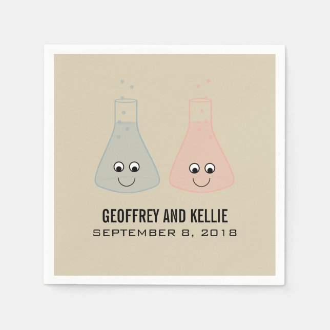 Niedliche Chemie Hochzeitspapier Napkins Serviette (Vorderseite)