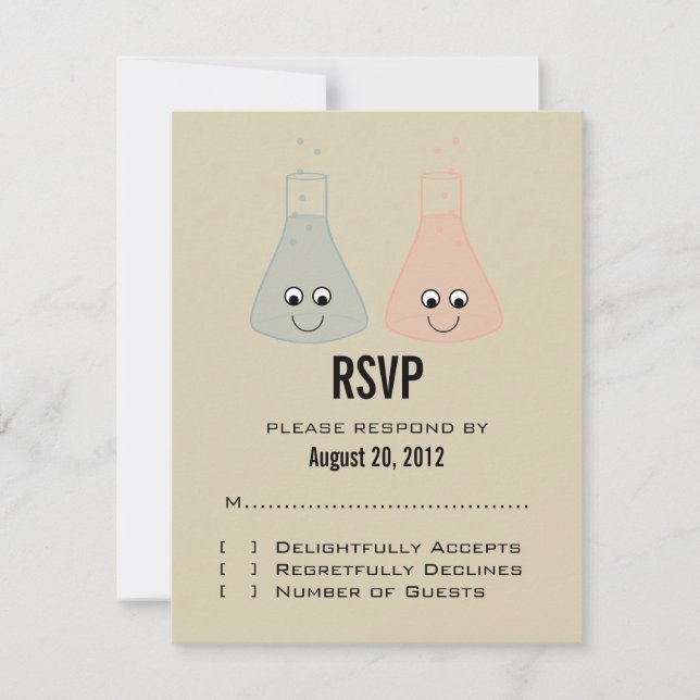 Niedliche Chemie-Reaktionskarte RSVP Karte (Vorderseite)