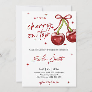 Niedliche Cherry auf Top Baby Dusche Einladung