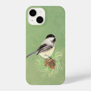 Niedliche Chickadee Bird Pine iPhone 14 Hülle