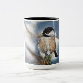 Niedliche Chickadee-Tasse Zweifarbige Tasse
