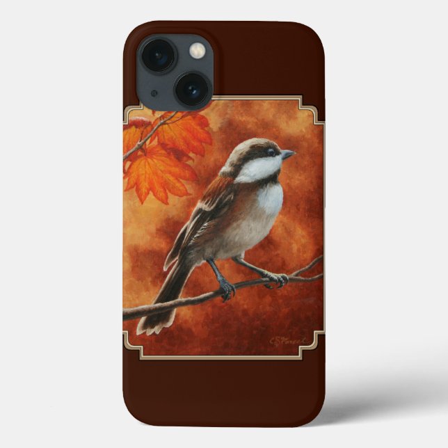 Niedliche Chickadee und Herbstfarben Case-Mate iPhone Hülle (Rückseite)