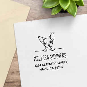 Niedliche Chihuahua-Dog-Adresse Gummistempel