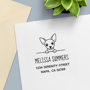 Niedliche Chihuahua-Dog-Adresse Permastempel