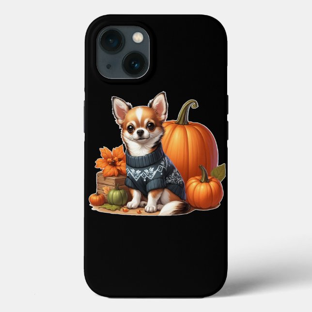 Niedliche Chihuahua im Sweater mit Pumpkins Case-Mate iPhone Hülle (Rückseite)