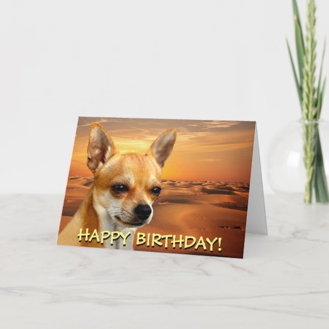 Niedliche chihuahua-individuell anpassbare Grusska Karte (Vorderseite)