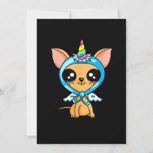 Niedliche Chihuahua Unicorn Welpen Kinder und Hund Ankündigung