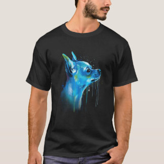 Niedliche Chihuahua Wasserfarben Malerei Art T-Shirt