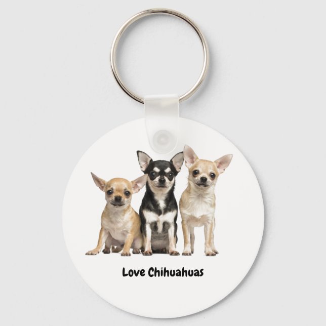 Niedliche Chihuahua Welpen Schlüsselanhänger (Vorderseite)