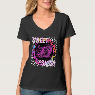 Niedliche Chinchilla 90er Nostalgie Rainbow Leopar T-Shirt