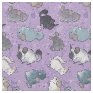 Niedliche Chinchilla Scatter-Niedlicher Tiere auf Stoff
