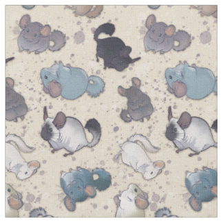 Niedliche Chinchilla Scatter Niedlicher Tiere auf Stoff