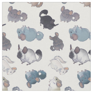 Niedliche Chinchilla Scatter Niedlicher Tiere auf Stoff