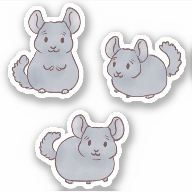 Niedliche Chinchillas Aufkleber (Vorderseite)