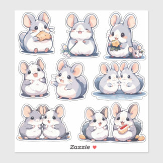 Niedliche Chinchillas, kundenspezifisch geschnitte Aufkleber