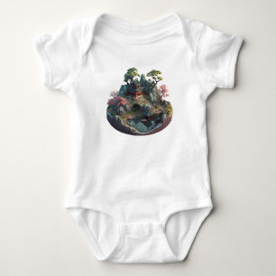 Niedliche chinesische Fantasie 3D Landscape Baby B Strampler