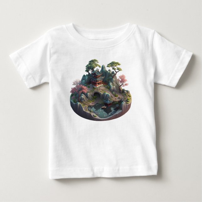 Niedliche chinesische Fantasie 3D Landscape Baby T Baby T-shirt (Vorderseite)