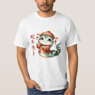 Niedliche chinesische Schlange chinesisches Neujah T-Shirt
