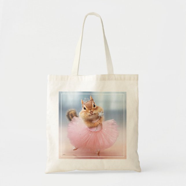 Niedliche Chipmunk-Ballerina im Tutu am Tragetasche (Vorne)