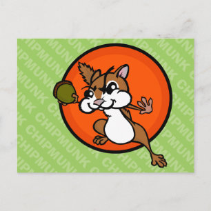 NIEDLICHE CHIPMUNK HORIZONTAL POSTCARD POSTKARTE