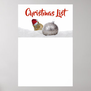 Niedliche Chipmunk-Weihnachtsliste Poster