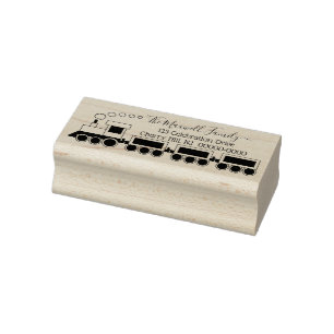 Niedliche Choo Choo Zug-Rücksendeadresse Gummistempel