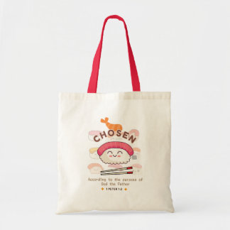 Niedliche Christliche Sushi-Schrift Inspiriert Tragetasche