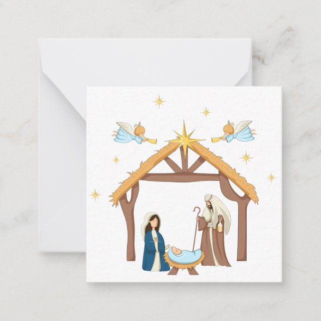 Niedliche Christliche Weihnachtskarte Mitteilungskarte (Vorderseite)