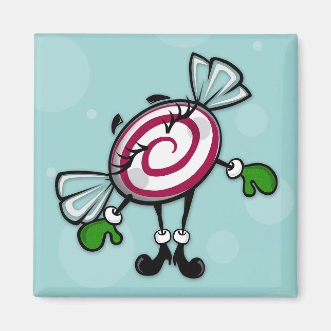 NIEDLICHE CHRISTMAS URLAUB CANDY SQUARE MAGNET (Vorne)