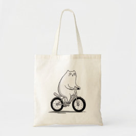 Niedliche Chubby Katze Reiten Sie ein Fahrrad Cart Tragetasche
