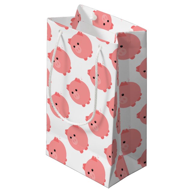 Niedliche Chubby Pig Gifttasche Kleine Geschenktüte (Vorderseite Schrägansicht)