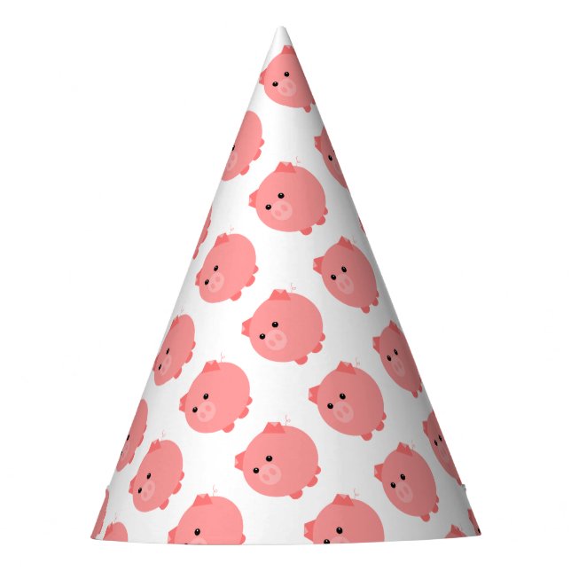 Niedliche Chubby Schwein-Party-Hüte Partyhütchen (Vorderseite)