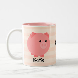 Niedliche Chubby Schwein-Tasse Zweifarbige Tasse
