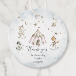 Niedliche Circus Animals Baby Shower Circle Fevor Geschenkanhänger