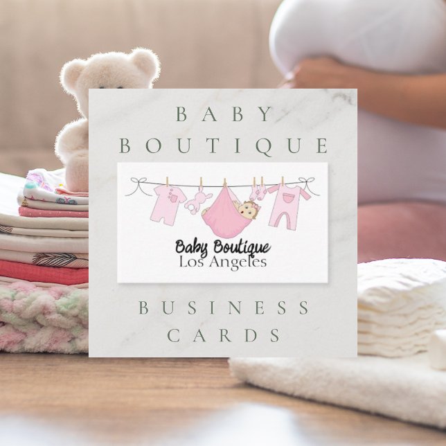 Niedliche Clothesline Baby-Boutique Visitenkarte (Von Creator hochgeladen)