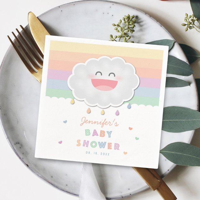 Niedliche Cloud Raindrops Gender Neutral Baby Show Serviette (Von Creator hochgeladen)