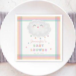 Niedliche Cloud Raindrops Gender Neutral Baby Show Serviette