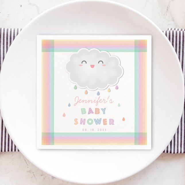 Niedliche Cloud Raindrops Gender Neutral Baby Show Serviette (Von Creator hochgeladen)