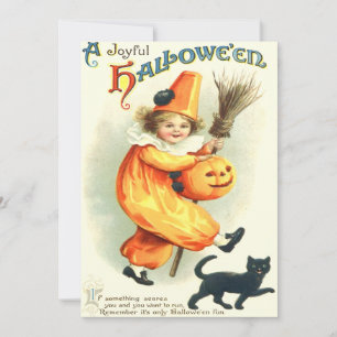 Niedliche Clown Black Cat Kürbislaterne