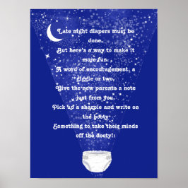 Niedliche Co-Ed-Diaper Kinderdusche Poster