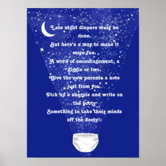 Niedliche Co-Ed-Diaper Kinderdusche Poster
