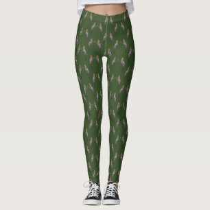 Niedliche Cockatiel Frenzy Leggings (dunkelgrün)
